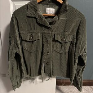 American Eagle Outfitters Olive Corduroy Utility Jacket